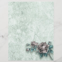 Aquarell und Rose Briefbogen