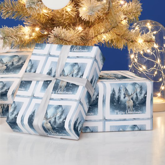 Aquarell und Schnee - individueller Urlaub Geschenkpapier (Feiertage)