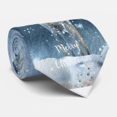 Aquarell und Schnee - individueller Urlaub Krawatte (Gerollt)
