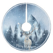 Aquarell und Schnee - individueller Urlaub Polyester Weihnachtsbaumdecke (Vorderseite)