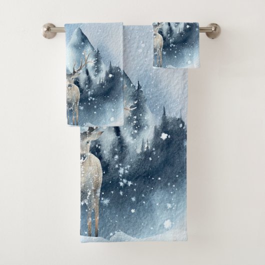 Aquarell- und Schneeurlaub Badhandtuch Set (Insitu)