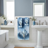 Aquarell- und Schneeurlaub Badhandtuch Set