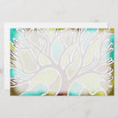 Aquarell-und Stift-u. Tinten-Baum Briefpapier (Vorne/Hinten)