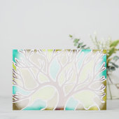 Aquarell-und Stift-u. Tinten-Baum Briefpapier (Stehend Vorderseite)