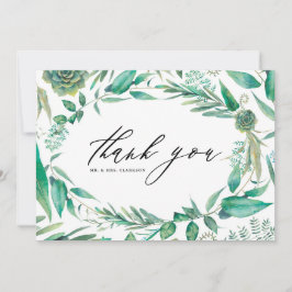 Aquarell und Sukkulente Rahmen Hochzeiten Dankeskarte