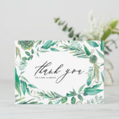 Aquarell und Sukkulente Rahmen Hochzeiten Dankeskarte (Stehend Vorderseite)