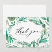 Aquarell und Sukkulente Rahmen Hochzeiten Dankeskarte (Vorne/Hinten)