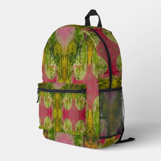 Aquarell und Tinte Abstrakte beeindruckende Kunst Bedruckter Rucksack (Rückseitige Ecke Rechts)