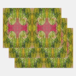 Aquarell und Tinte Abstrakte beeindruckende Kunst Geschenkpapier Set