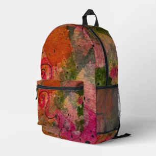 Aquarell und Tinte Abstrakte Hübsche Malerei Art Bedruckter Rucksack