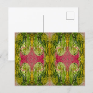 Aquarell- und Tinten- abstrakte impressionistische Postkarte