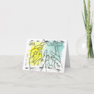 Aquarell- und Tintenhandschuhe und Grußkarte für W Karte