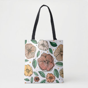 Aquarell- und Tintienblumen – Vintage-Palette Tasche