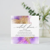 Aquarell und virtuelle goldene Dusche Einladung (Stehend Vorderseite)