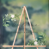 Aquarell und weiße Blume Hochzeit Acrylschild (Neutral)