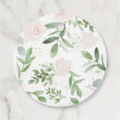 Aquarell und weiße Blume Hochzeit Geschenkanhänger (Rückseite)