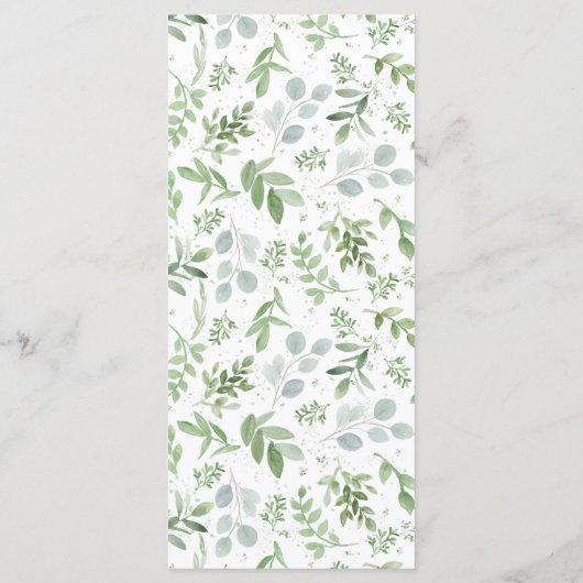 Aquarell und weiße Blume Hochzeit Menükarte (Rückseite)