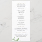 Aquarell und weiße Blume Hochzeit Programm (Rückseite)