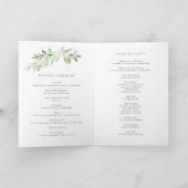 Aquarell und weiße Blume Hochzeit Programm (Innenseite)