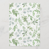 Aquarell und weiße Blume Kinderdusche Hinweiskarte (Rückseite)