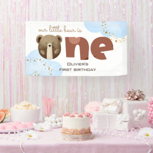 Aquarell unser kleiner Bär ist ein Baby Geburtstag Banner