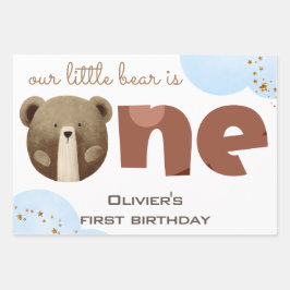 Aquarell unser kleiner Bär ist ein Baby Geburtstag Geschenkpapier Set