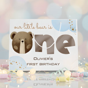Aquarell unser kleiner Bär ist ein Baby Geburtstag Große Geschenktüte