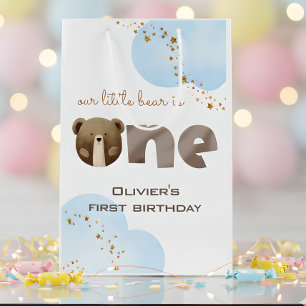 Aquarell unser kleiner Bär ist ein Baby Geburtstag Mittlere Geschenktüte