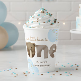 Aquarell unser kleiner Bär ist ein Baby Geburtstag Pappbecher