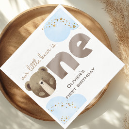 Aquarell unser kleiner Bär ist ein Baby Geburtstag Serviette