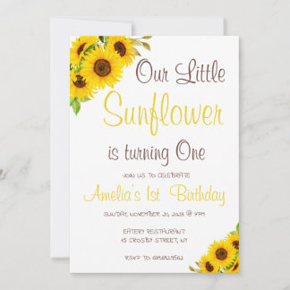 Aquarell Unsere kleine Sonnenblume Blume Geburtsta Einladung