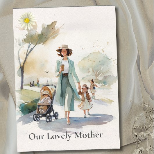 Aquarell Unsere liebe Mutter - Muttertagskarte Karte