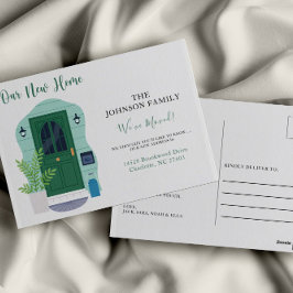 Aquarell Unsere neue Ankündigung zum Zuhause-Versc Postkarte