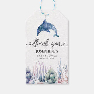 Aquarell Unter dem Meer Baby Shower Danke-Anhänger Geschenkanhänger