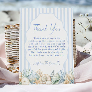 Aquarell Unter dem Meer Blau Baby Shower Dankeskarte