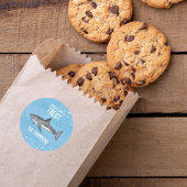 Aquarell unter dem Meer Blaue Haie Runder Aufkleber