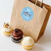 Aquarell unter dem Meer Blaue Haie Runder Aufkleber