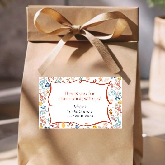 Aquarell unter dem Meer Sie Fängt Brausebad Rechteckiger Aufkleber