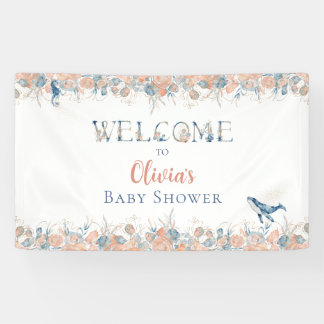 Aquarell unter dem Meer Wal Baby Shower Begrüßung Banner