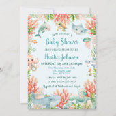 Aquarell unter der Meerwasserdusche Einladung (Vorderseite)