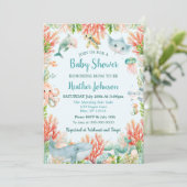 Aquarell unter der Meerwasserdusche Einladung (Stehend Vorderseite)