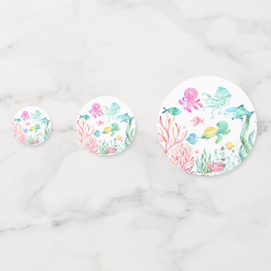 Aquarell unter der Meerwasserdusche Konfetti (Rückseiten)