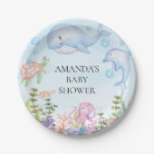 Aquarell unter der SeeBabyparty 7" Platte Pappteller (Vorderseite)