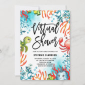 Aquarell unter der virtuellen Babydusche des Meere Einladung (Vorderseite)