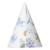 Aquarell Unter Meer Erstes Party Partyhütchen (Rückseite)