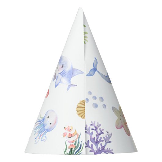 Aquarell Unter Meer Erstes Party Partyhütchen (Rückseite)