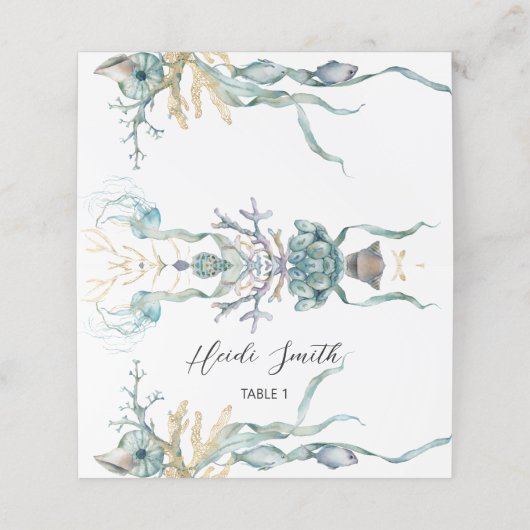 Aquarell Unterhalb der Meeresqualle Lebensmittel o Treuekarte (Außenseite Aufgefaltet)