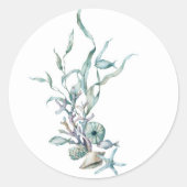 Aquarell Unterhalb der Meeresquallen-Stickers Runder Aufkleber (Vorderseite)