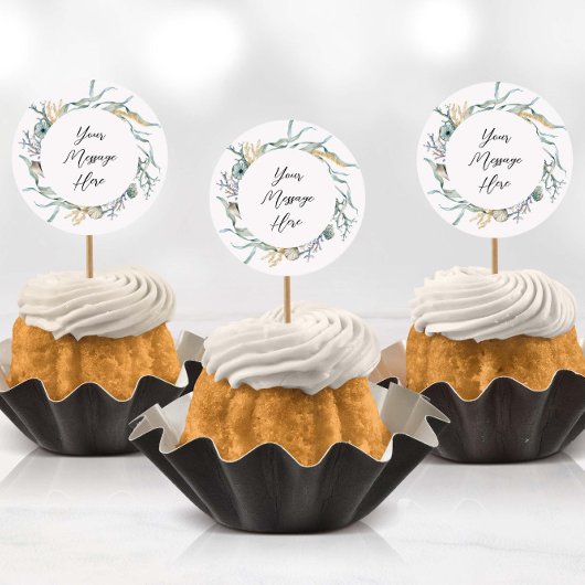 Aquarell Unterhalb der Meeresquallen-Stickers Runder Aufkleber