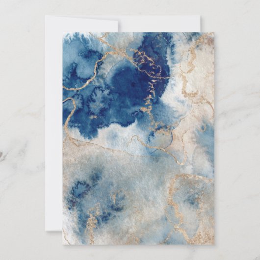 Aquarell Untermeer 'Es ist ein Mädchen' Babydusche Einladung (Rückseite)